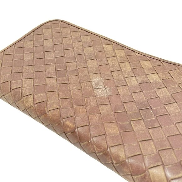 Auth BOTTEGA VENETA Zip Around Wallet, Intrecciato 114076 Light Purple Leather - Picture 10 of 13